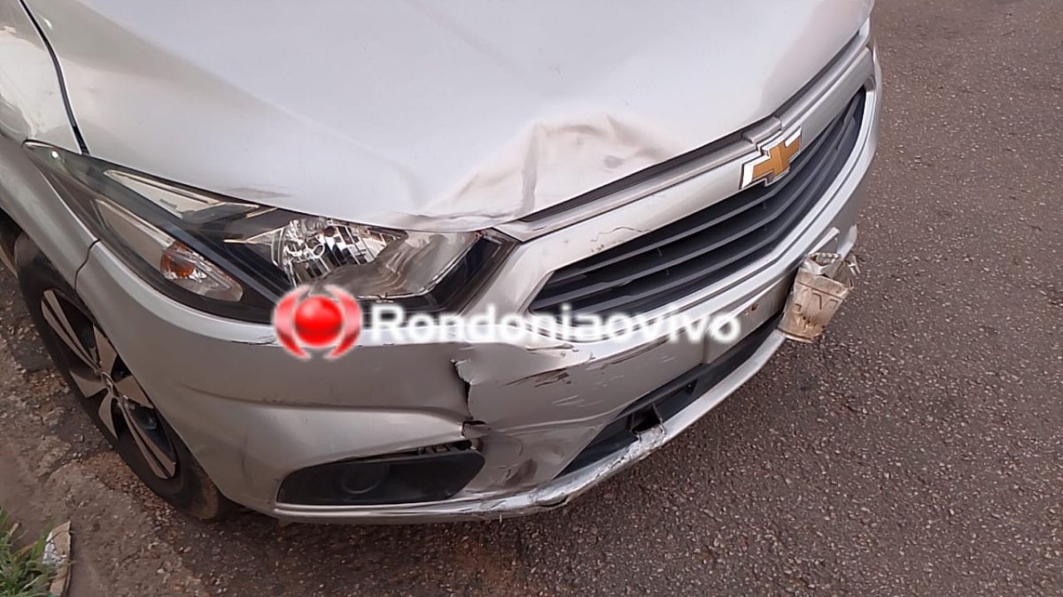 NA JATUARANA: Motociclista quebra a perna após mulher em carro avançar preferencial 