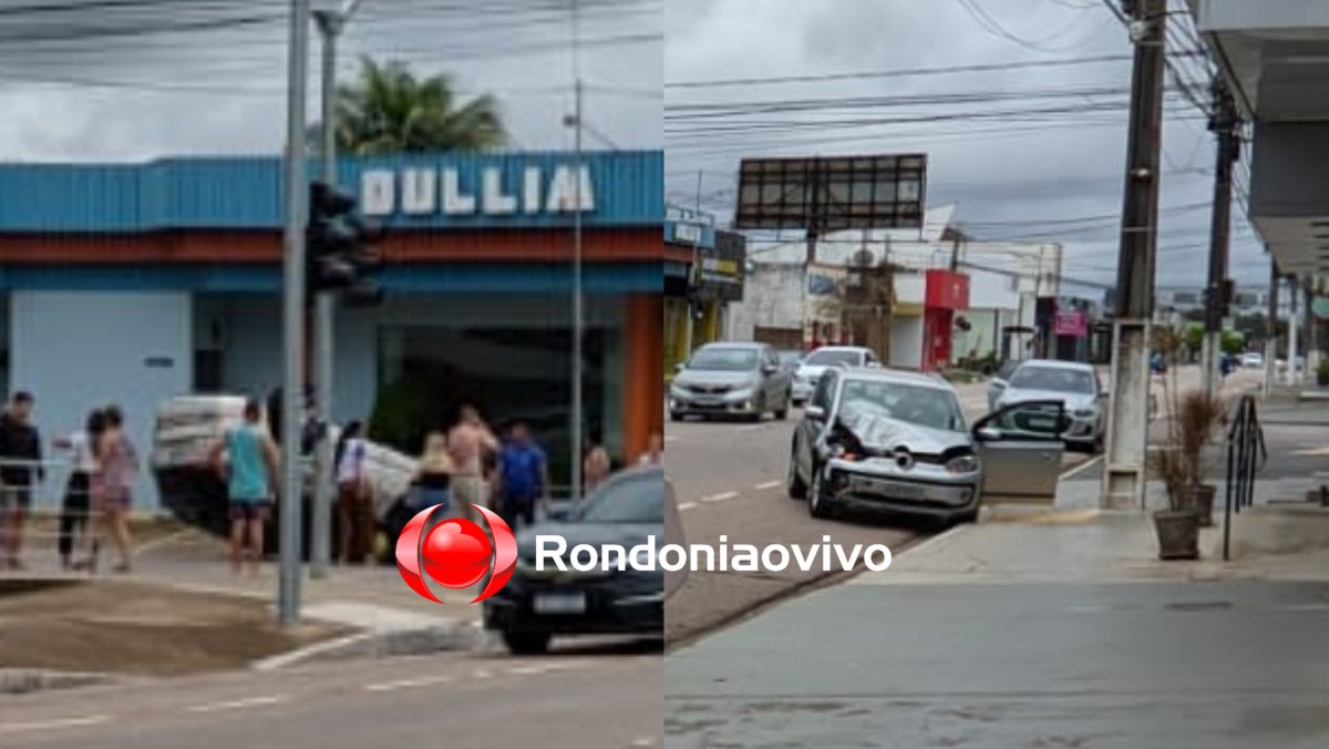 NO SEMÁFORO: Jeep Overland capota após forte colisão no Centro 