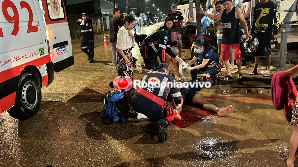 URGENTE: Motociclista fica em estado grave e motorista foge após causar acidente