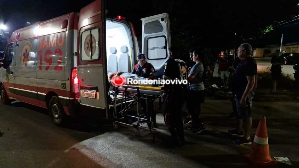 CALADINHO: Passageira de moto é socorrida pelo SAMU após acidente na Geraldo Siqueira 