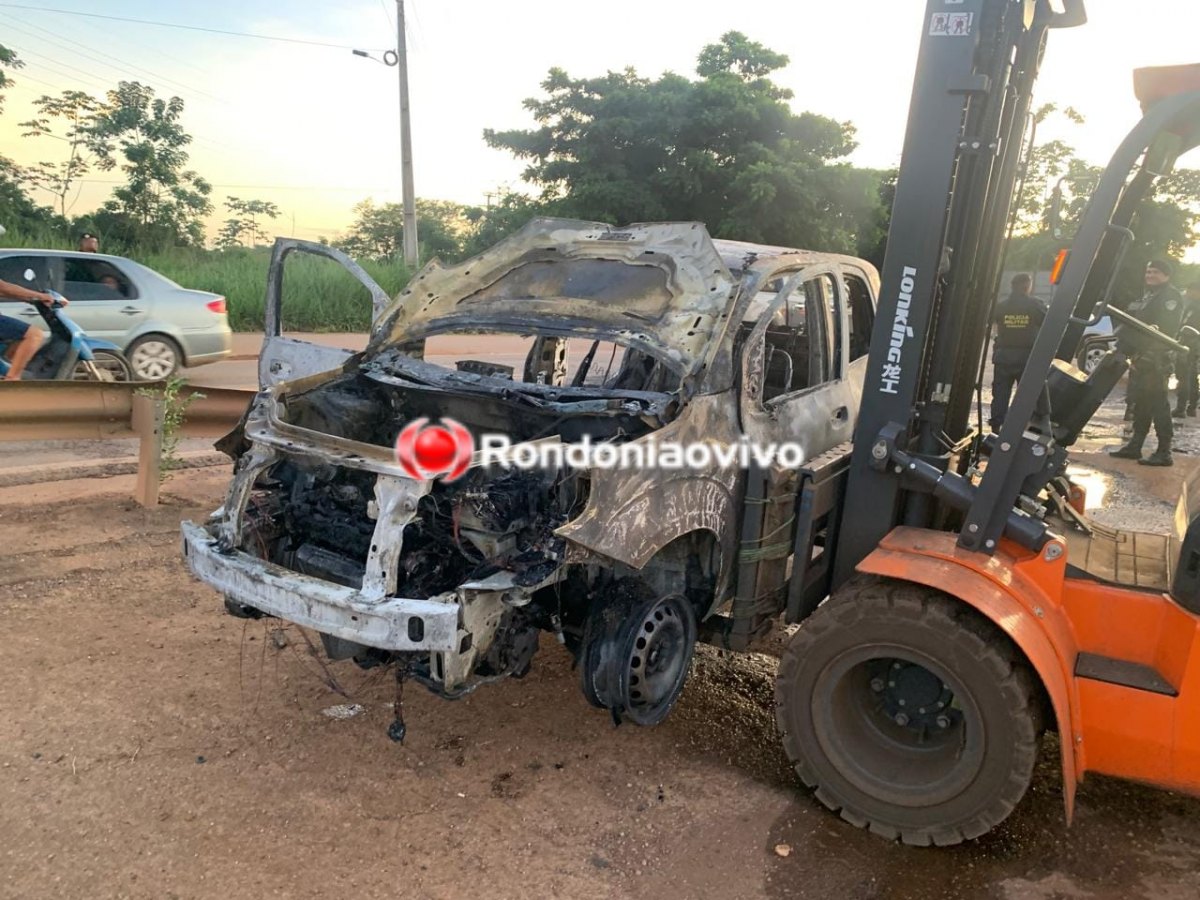 VÍDEO: Carro é destruído por incêndio na ponte do rio Madeira 