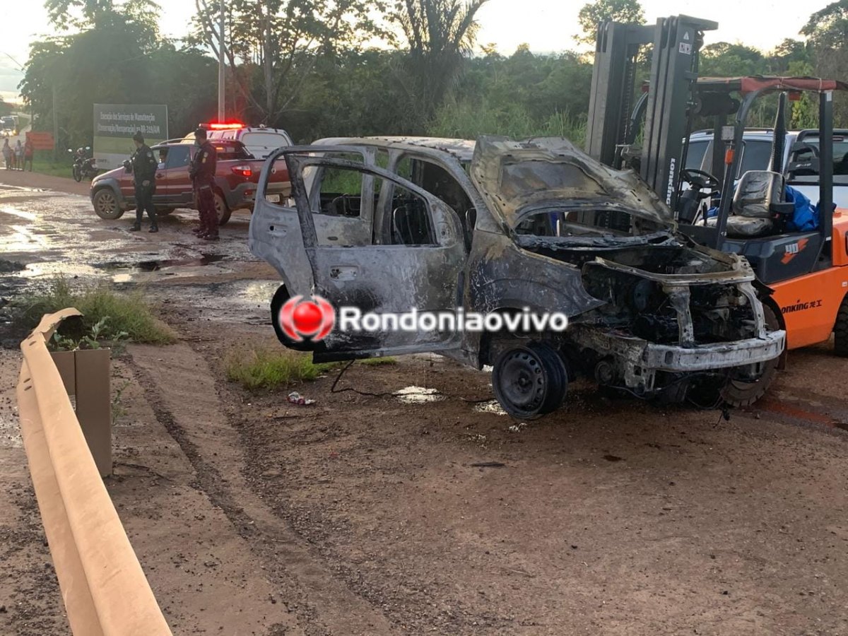VÍDEO: Carro é destruído por incêndio na ponte do rio Madeira 