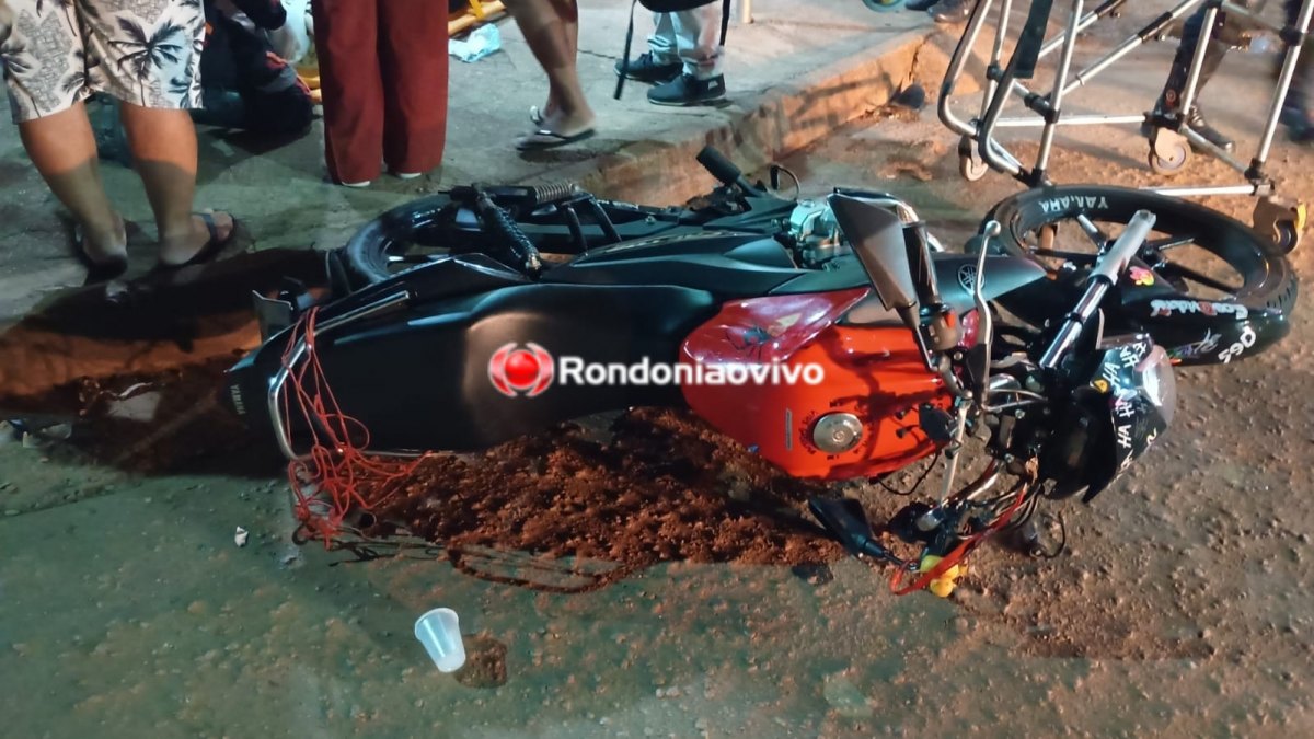 NA JATUARANA: Motociclista sofre grave acidente em batida contra Hilux 