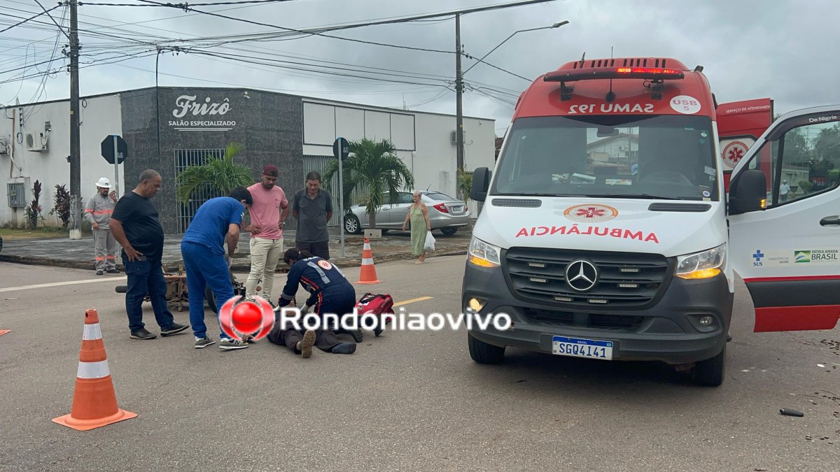 ASSISTA: Motociclista sofre ferimentos após motorista de Onix cruzar preferencial