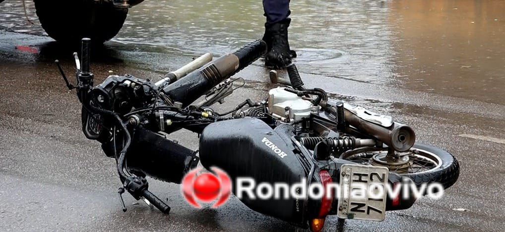 NA DOM PEDRO II: Motociclista de 60 anos sofre grave acidente ao avançar preferencial 
