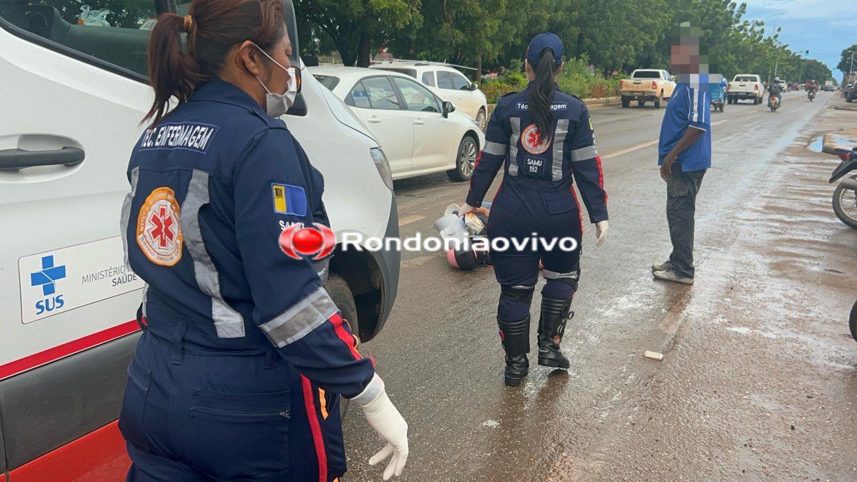 VÍDEO: Mulher sofre grave acidente na Jorge Teixeira e  motorista de HB20 foge