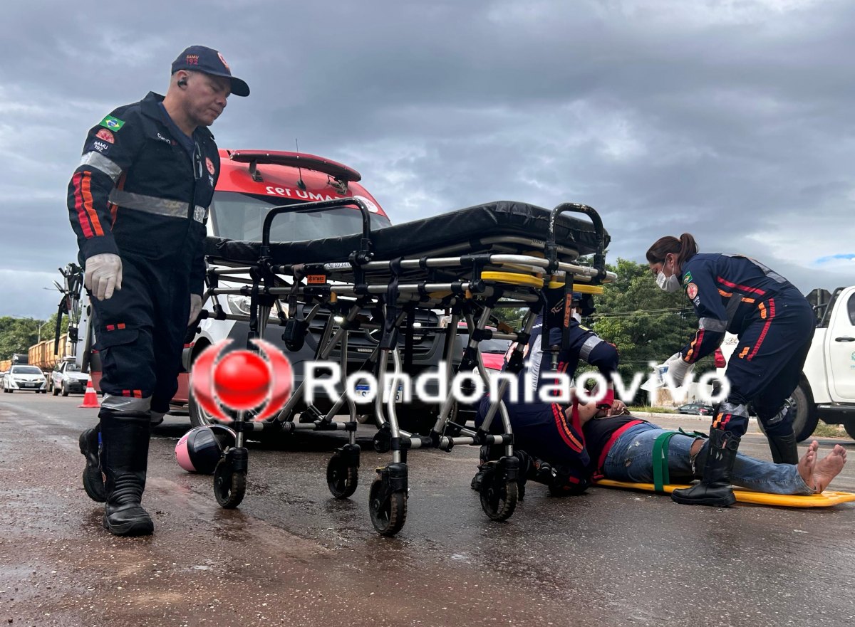 VÍDEO: Mulher sofre grave acidente na Jorge Teixeira e  motorista de HB20 foge