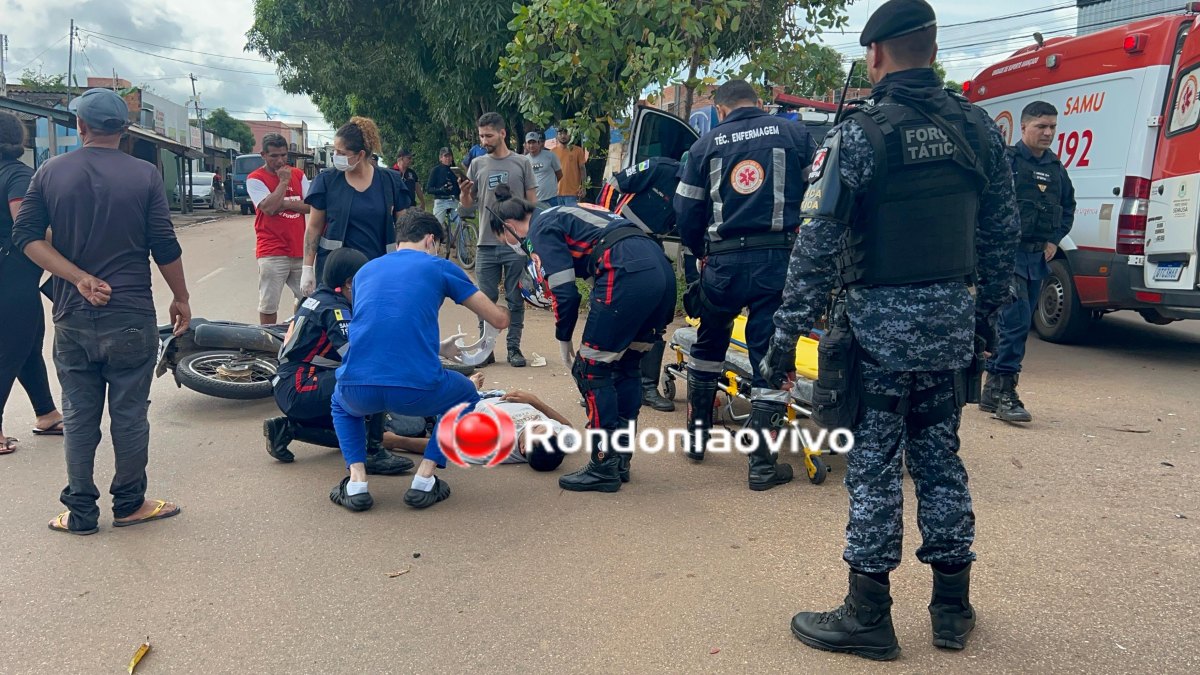 ASSISTA: Viatura da PM se envolve em grave acidente com motociclista durante perseguição