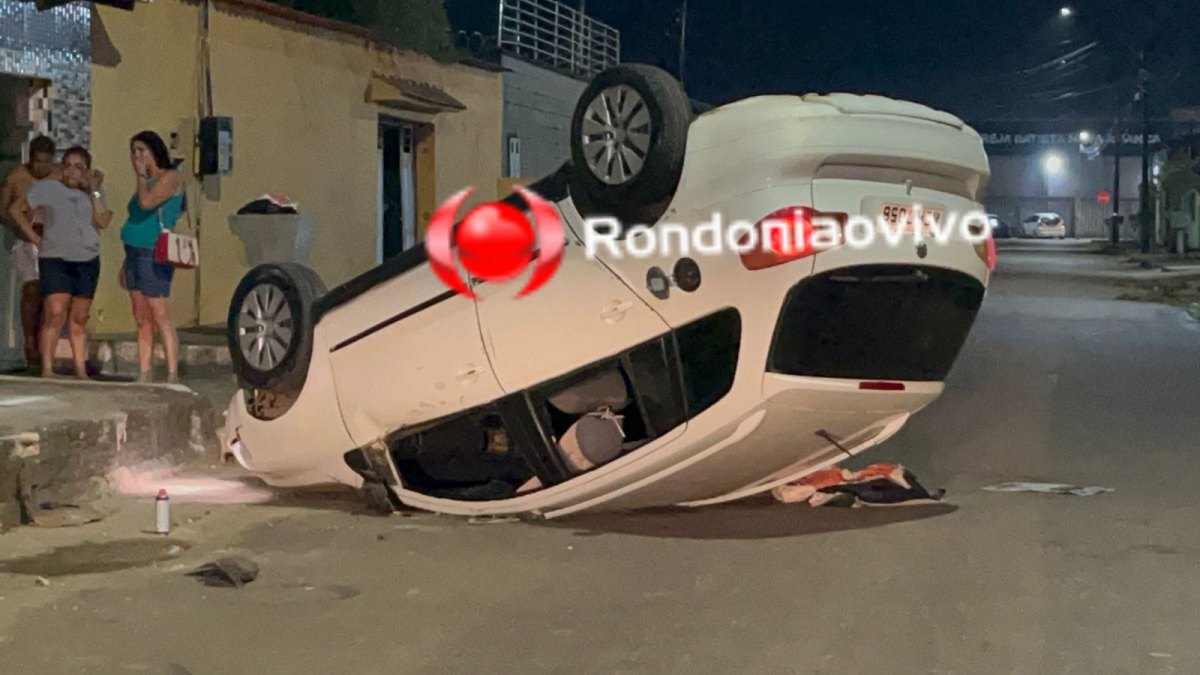 VEJA VÍDEO: Motorista foge após acidente com capotamento na zona Sul 