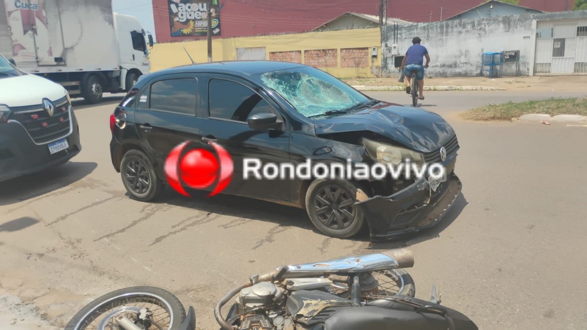 URGENTE: Vídeo mostra grave acidente que deixou homem e criança feridos 