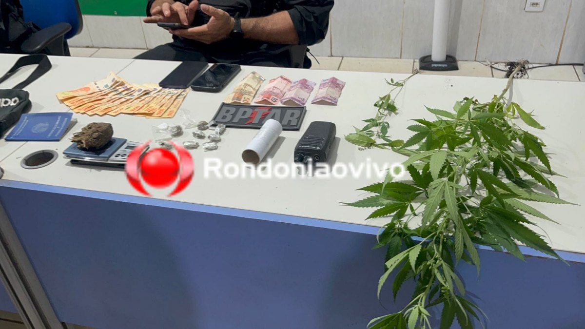 NO FLAGRA: 'Vitinho do CV' é preso pelo BPTAR com drogas e mudas de maconha 