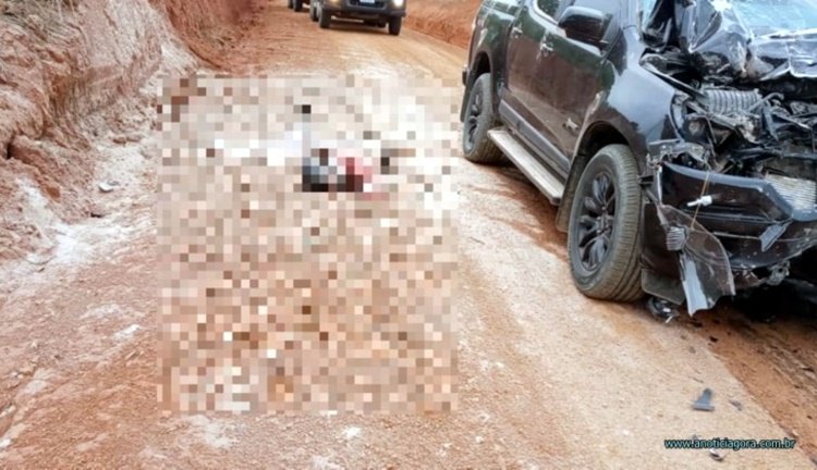 FATAL:  Motociclista morre em colisão frontal com caminhonete em Rondônia
