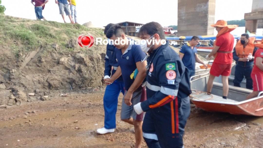 ACIDENTAL: Homem baleado é socorrido pelo Samu às margens do rio Madeira na capital