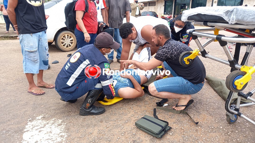 VEJA O VÍDEO: Motociclista fica em estado grave após colisão com Hilux na Calama