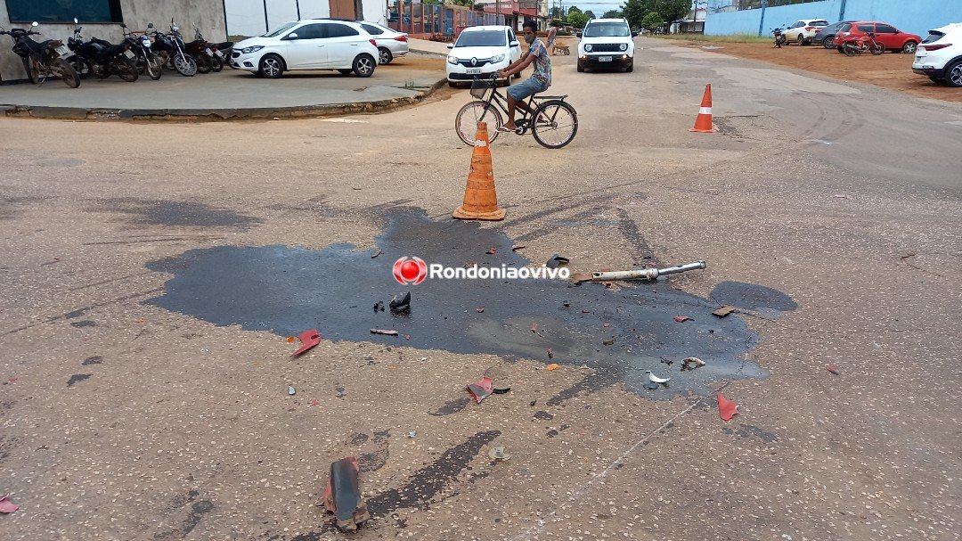 VEJA O VÍDEO: Motociclista fica em estado grave após colisão com Hilux na Calama