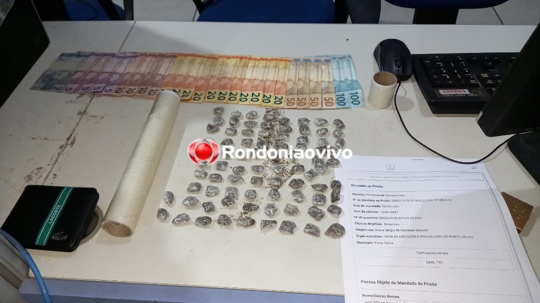 NO MORAR MELHOR: Força Tática prende foragido com quase 100 porções de drogas