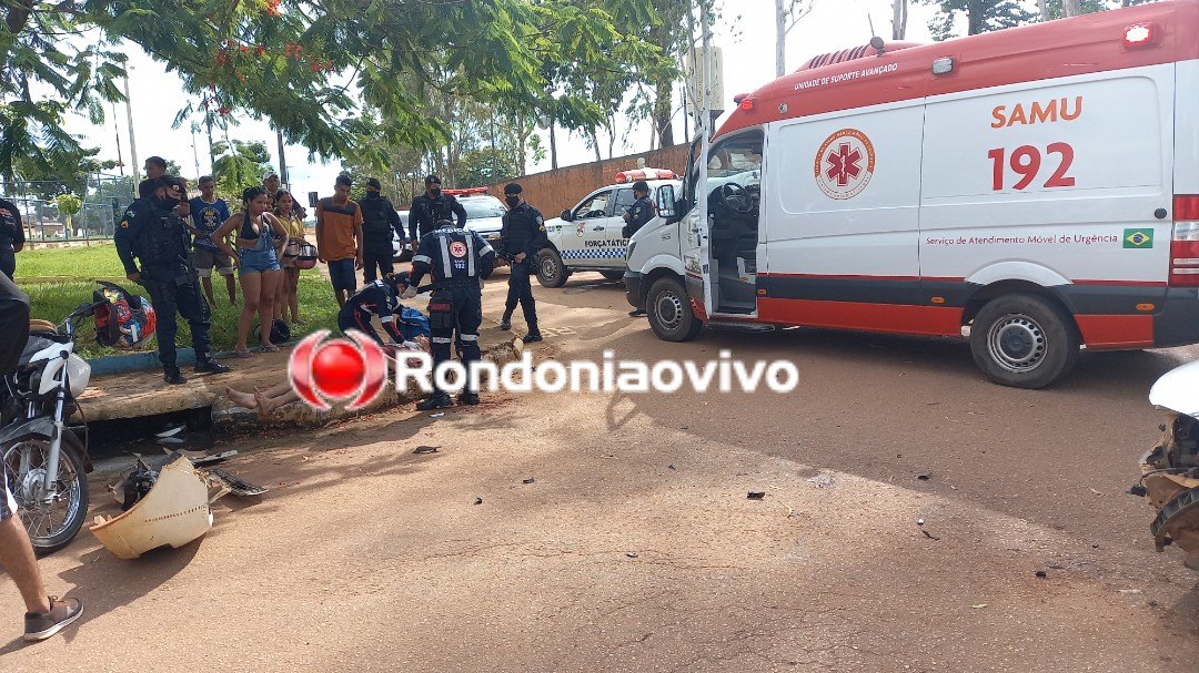 LANÇADO NA CALÇADA: Jovem motociclista fica em estado grave após bater em carro de aplicativo
