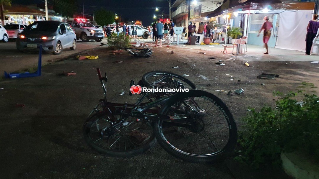 DESTRUIÇÃO: Motorista de caminhonete causa grave acidente durante fuga em Porto Velho