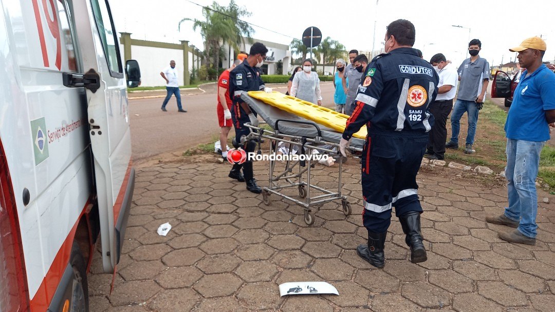 VÍDEO: Motociclista sofre fratura exposta após bater em carreta do DER