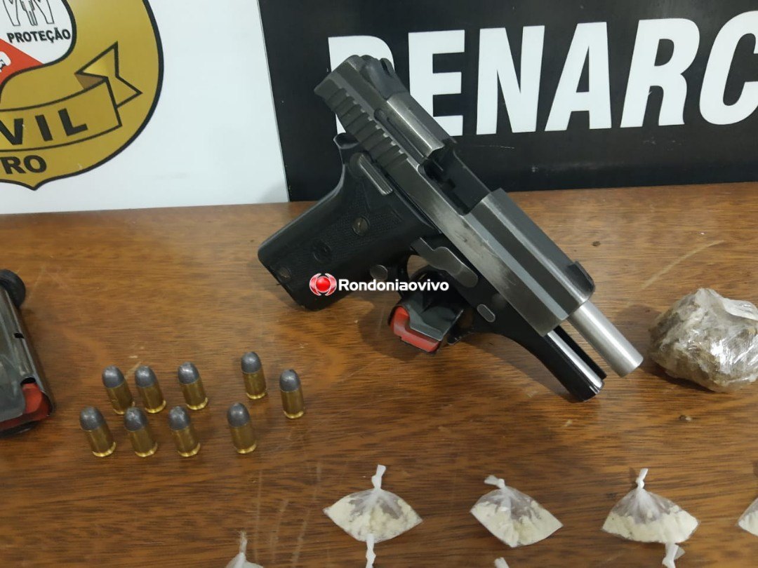 DE NOVO: Denarc prende traficante com pistola e várias porções de drogas
