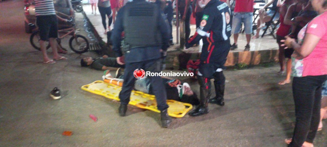 INVADIU: Grave acidente envolvendo duas motos deixa mulher com fratura na perna