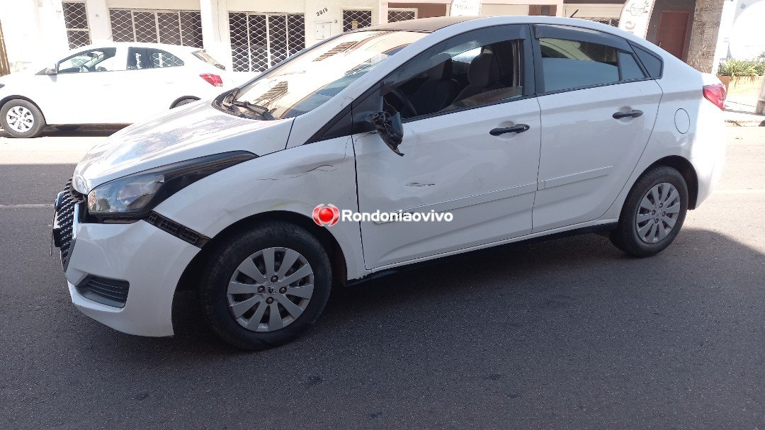 VEJA O VÍDEO: Motociclista fica ferido após bater em carro na Pinheiro Machado