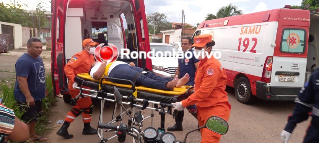 INVADIU: Casal em moto fica lesionado após motorista de carro causar acidente 