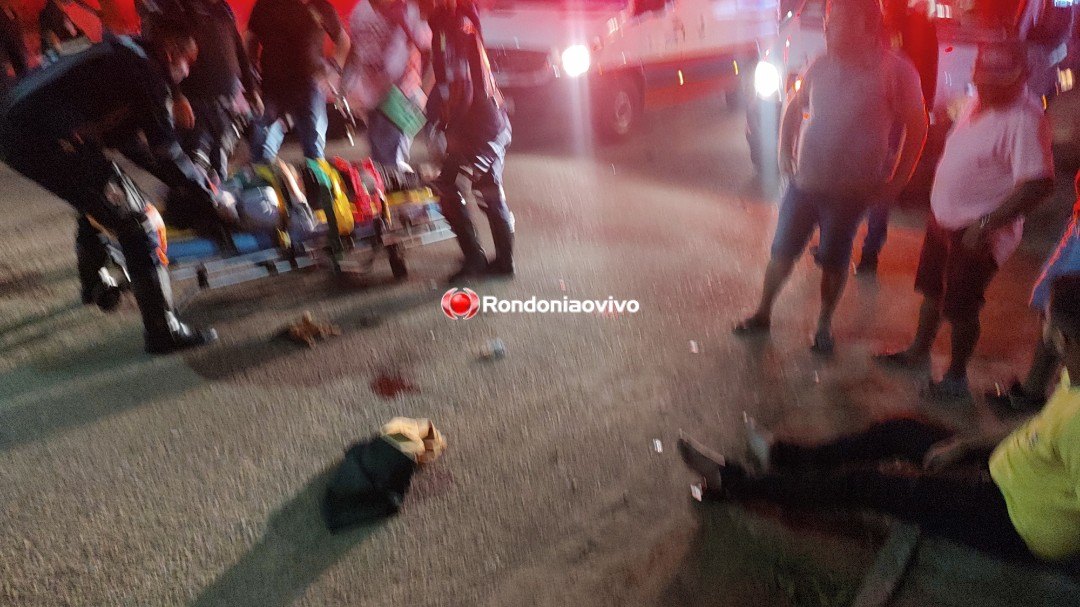 VÍDEO: Três pessoas ficam em estado grave após colisão entre motos