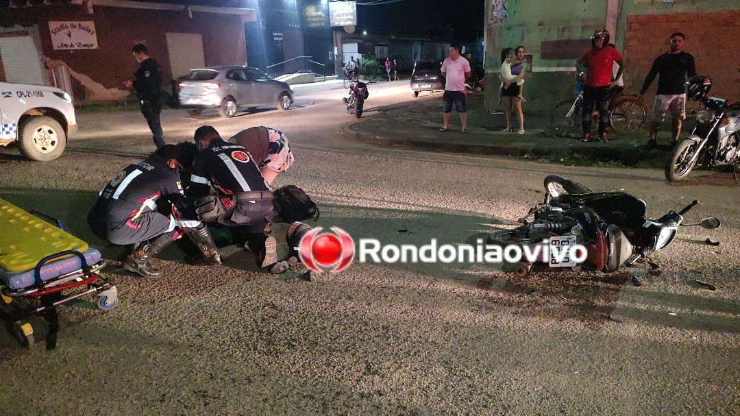 VÍDEO: Três pessoas ficam em estado grave após colisão entre motos