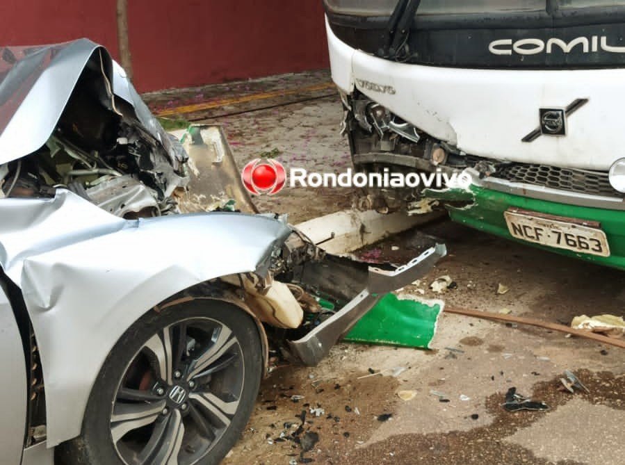 INABILITADO: Vídeo mostra jovem  embriagado batendo Civic de frente com ônibus do IFRO 