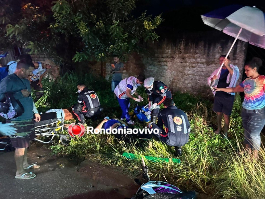 BATIDA ENTRE MOTOS: Enfermeira e mais duas pessoas ficam gravemente feridas em colisão frontal 