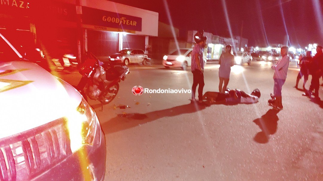 ASSISTA: Casal em moto fica gravemente ferido após motorista bêbado causar acidente