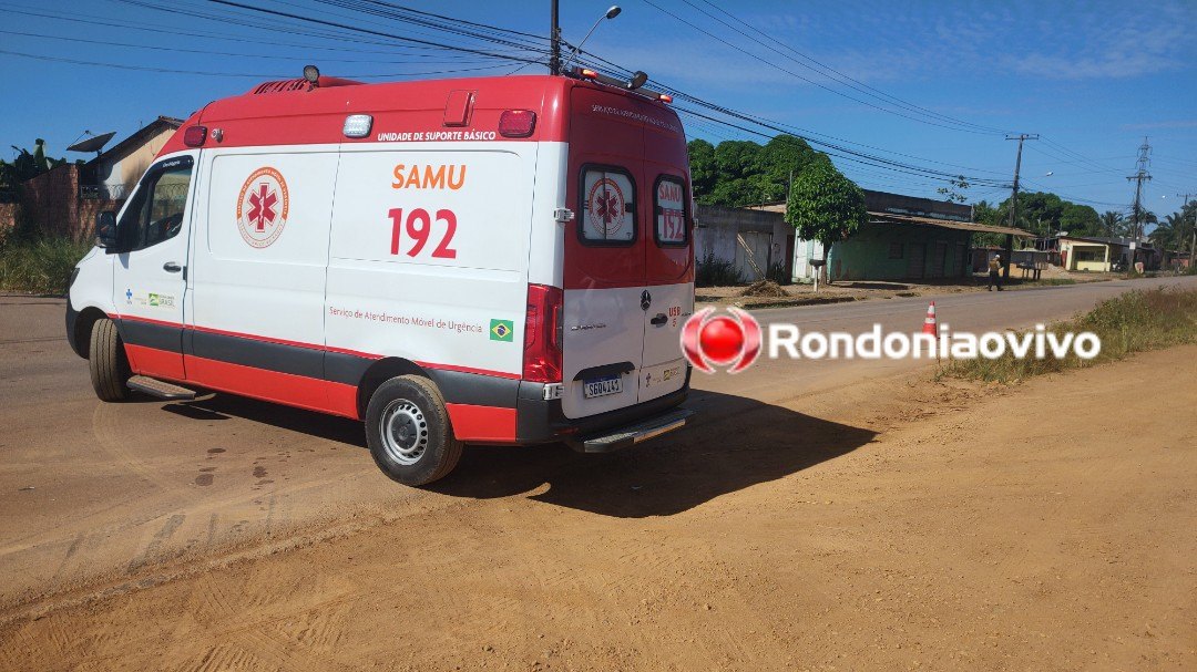 URGENTE: Motociclista fica com perna dilacerada após colisão frontal