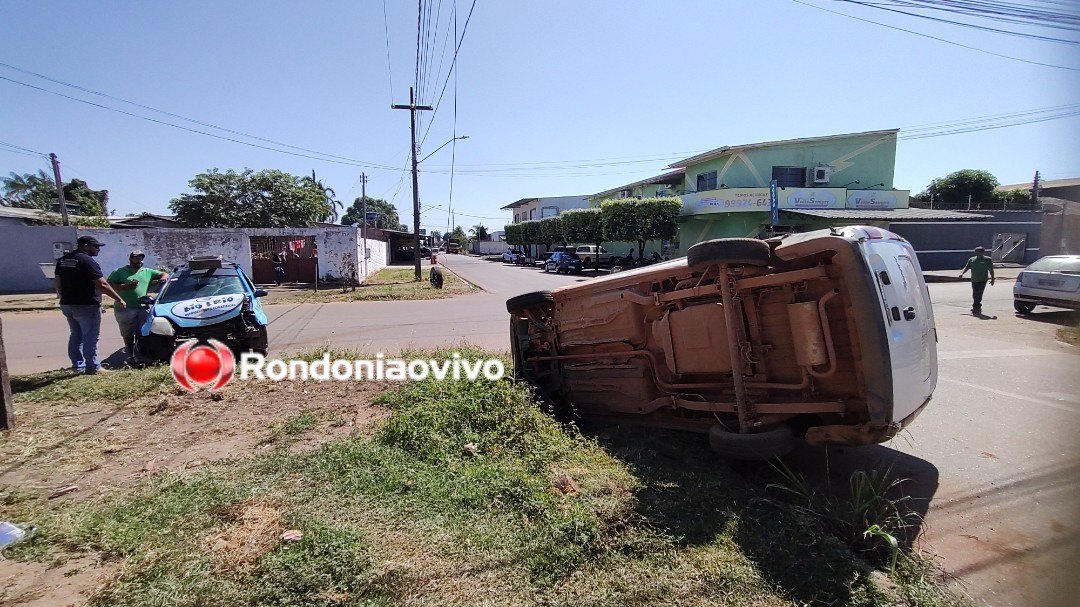 ASSISTA: Veículo Fiorino capota após avançar a preferencial na Alexandre Guimarães