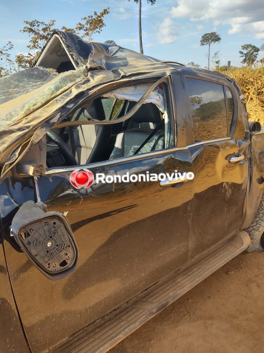 PERDEU O CONTROLE: Empresário fica ferido após grave acidente com capotamento de Hilux 