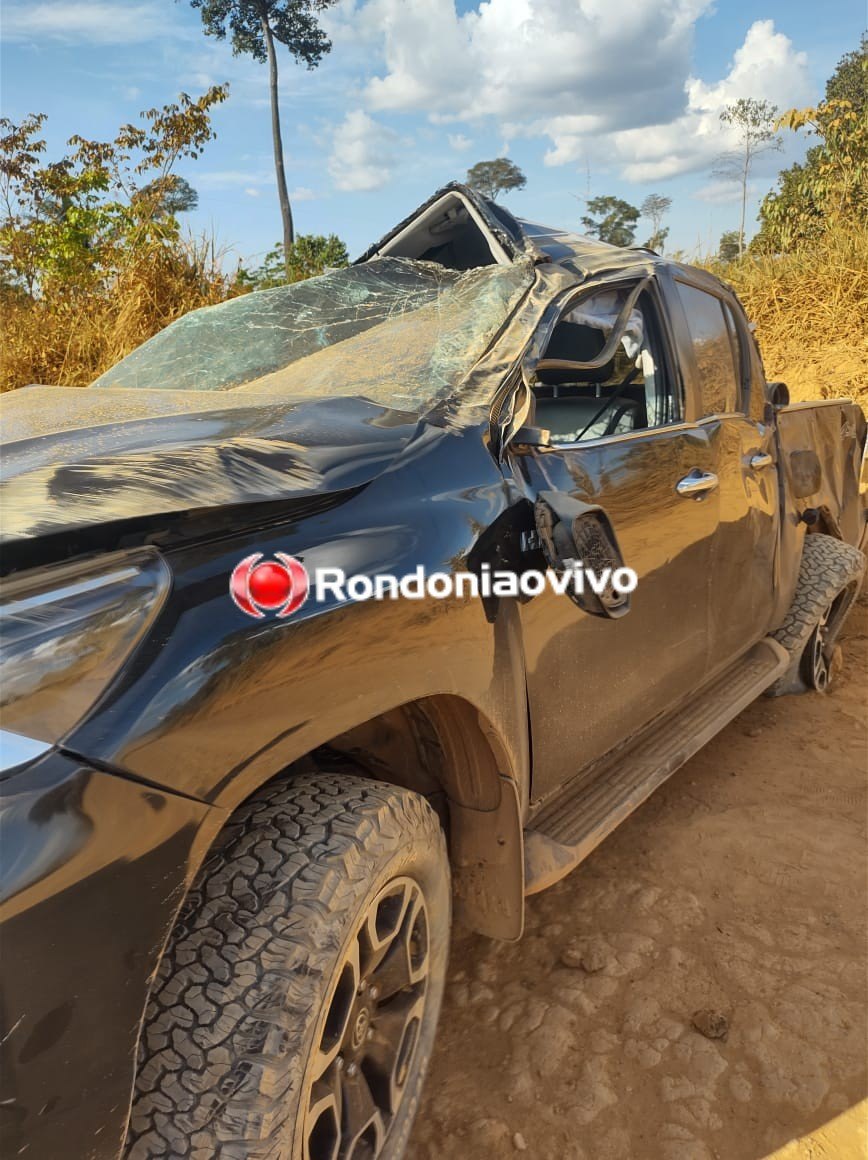 PERDEU O CONTROLE: Empresário fica ferido após grave acidente com capotamento de Hilux 