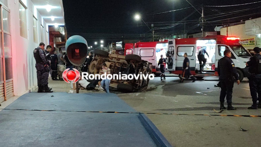 VÍDEO: Motociclista em fuga provoca grave acidente com capotamento