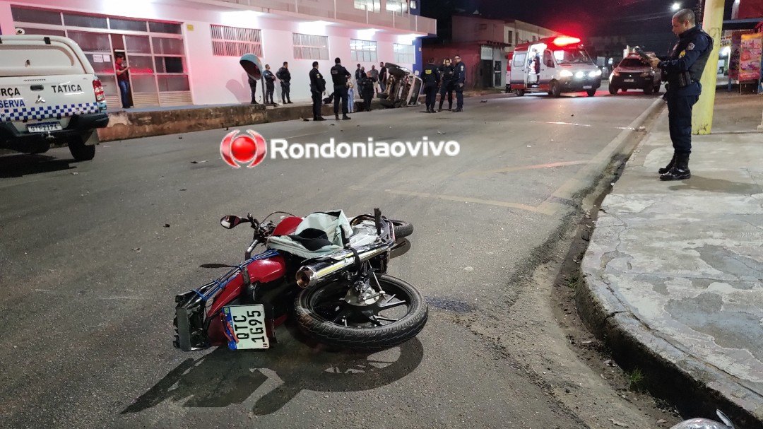 CAPOTAMENTO: Quatro pessoas ficam feridas após acidente causado por motociclista em fuga 
