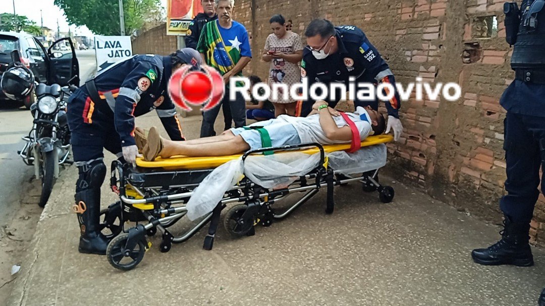 FORTE COLISÃO: Motociclista sofre grave acidente após colisão em carro na Jatuarana 