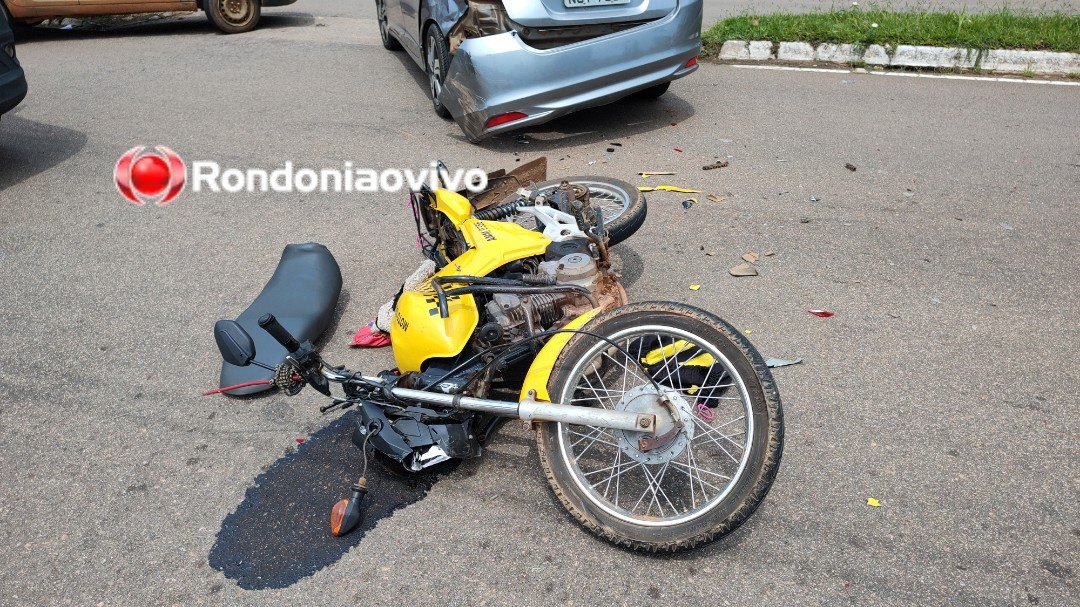 NA LAURO SODRÉ: Mototaxista fica ferido após colisão contra carro Honda City 