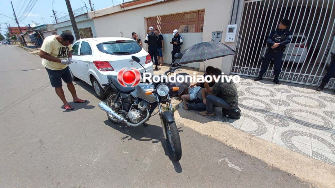 VÍDEO: Motociclista sofre grave fratura após acidente na zona Sul