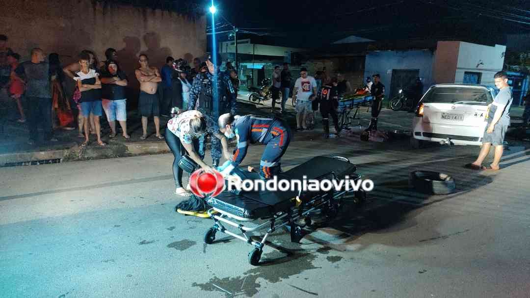 FRONTAL: Grave batida de frente entre carro e moto deixa casal ferido na Rio de Janeiro 