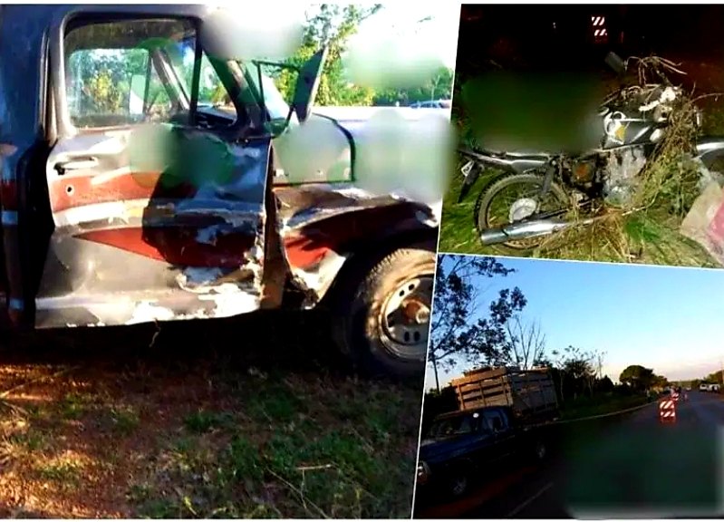 FATAL: Colisão entre motocicleta e caminhonete resulta em morte de jovem