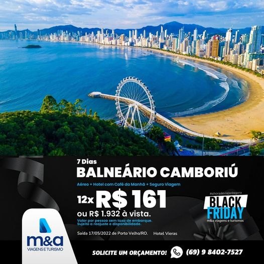 M&A TURISMO: Aproveite a Black Friday e garanta agora mesmo sua viagem