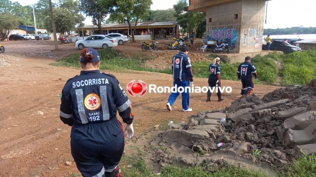 ACIDENTAL: Homem baleado é socorrido pelo Samu às margens do rio Madeira na capital