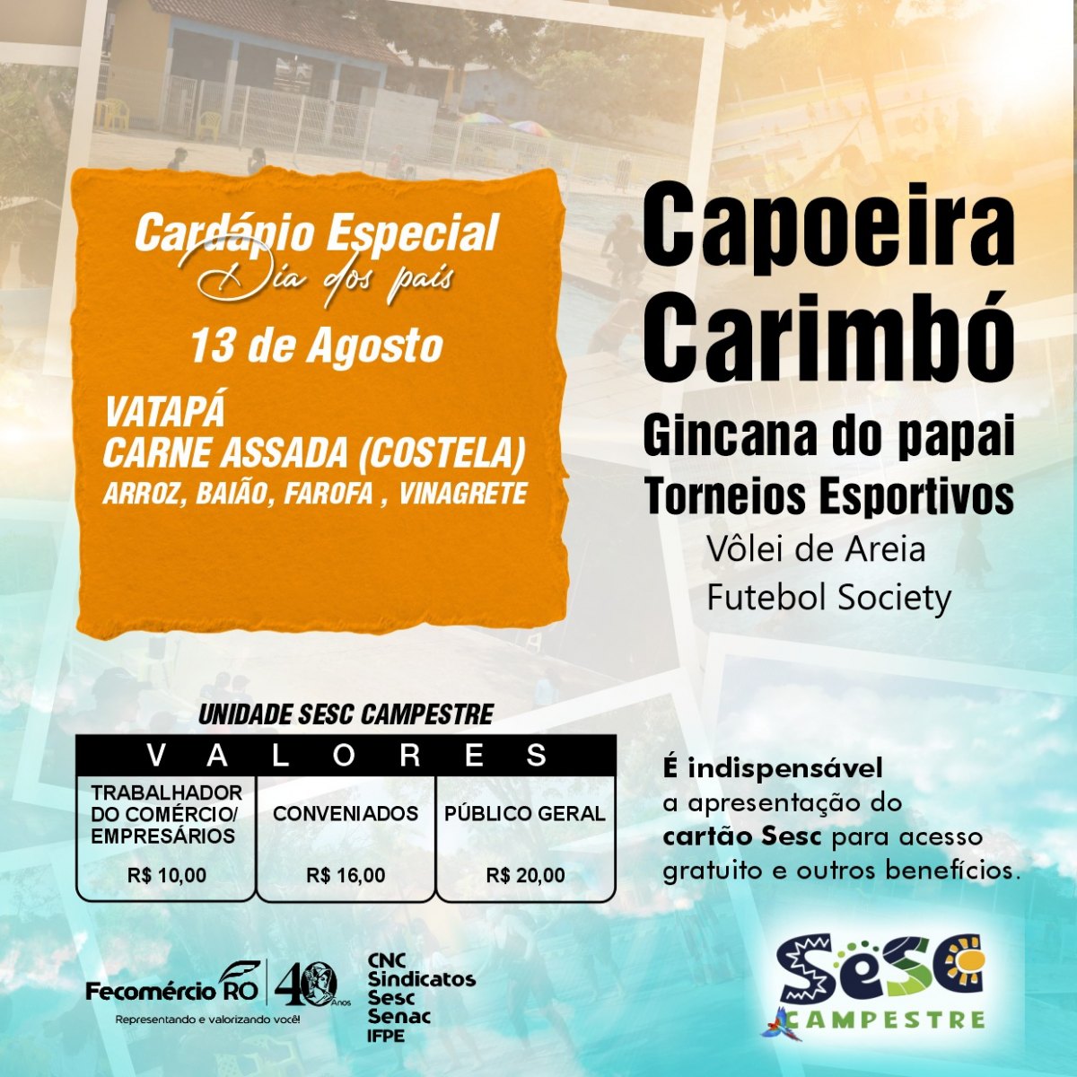 DOMINGÃO SOLIDÁRIO: Sesc realiza Dia dos Pais com direito a premiações e viagem a Fortaleza