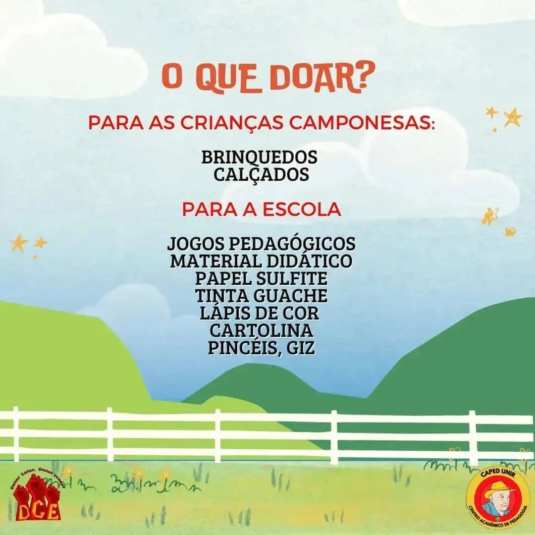 CRIANÇAS CAMPONESAS: DCE da UNIR realiza arrecadação para doação de brinquedos