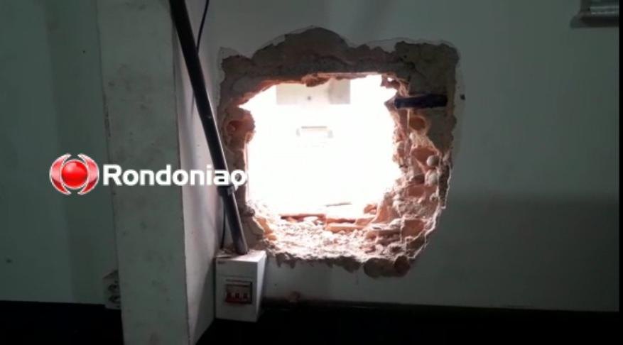 ARRASTÃO: Bandidos fazem buraco em parede e levam R$ 50 mil em ferramentas de loja