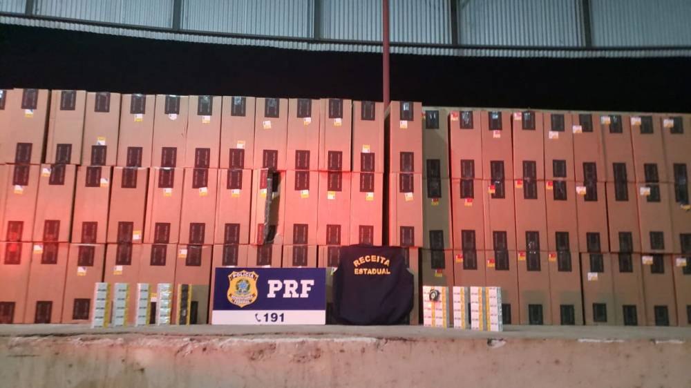 NA BR-364: PRF apreende carga milionária de cigarros que vinha de São Paulo para PVH