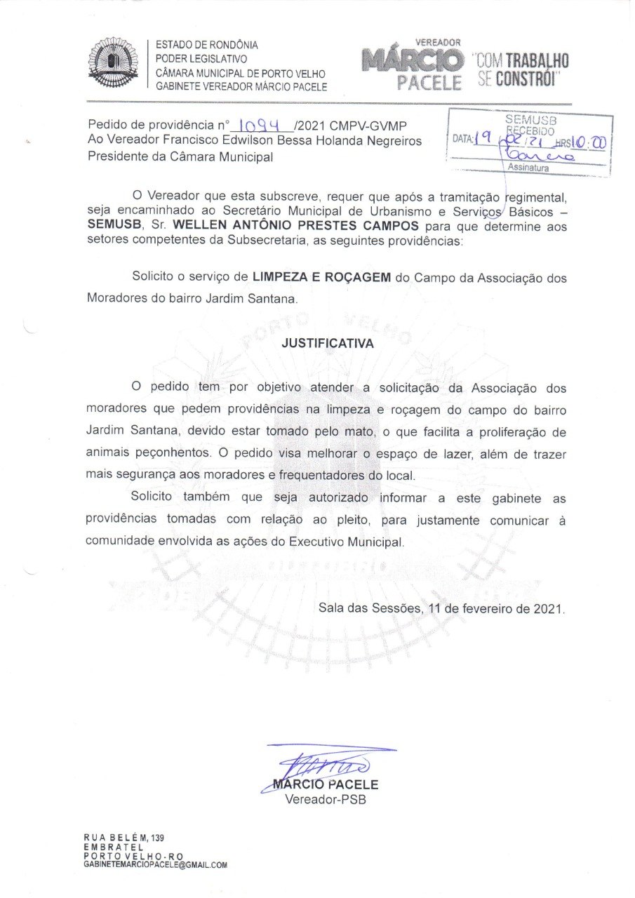 NO JARDIM SANTANA: Prefeitura atende Márcio Pacele e realiza limpeza e roçagem no entorno de campo